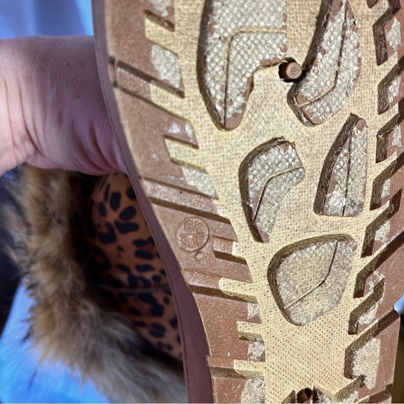 Faux Fur Leopard Print Fashion Winter Boots Women's Size 6 - Picture 13 of 13